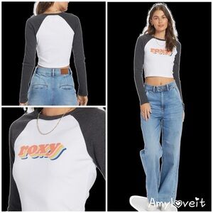 Roxy Retro Stack Cropped Long Sleeve Shirt #81